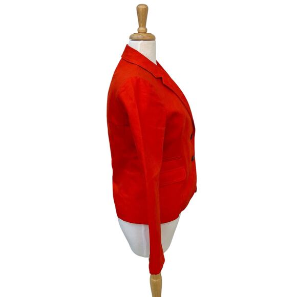 J. Crew Schoolboy Linen Blend Blazer Sz 6 Orange Lined Academia Careerwear - Picture 8 of 16